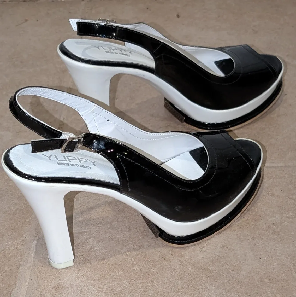 Yuppy Black & White Heels #Cleanout image indicator(3)