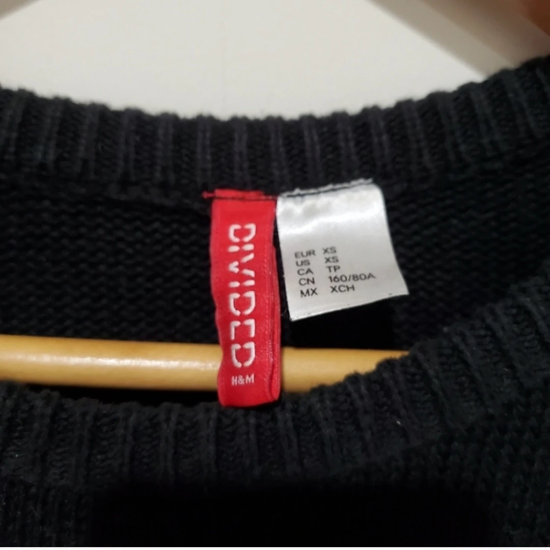 H&M Divided XS Black Cotton Sweater oversized xs - photo 3