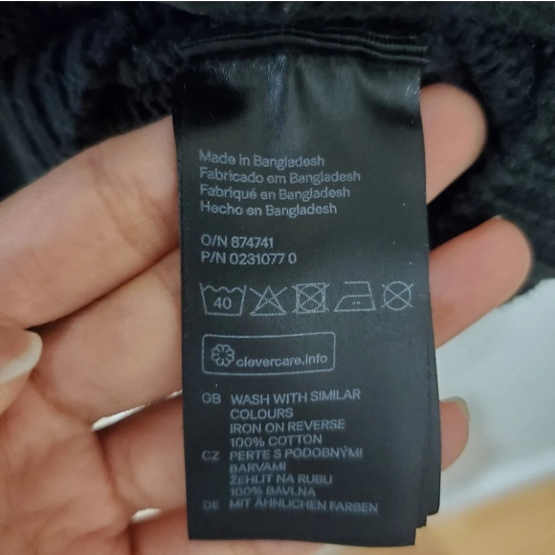 H&M Divided XS Black Cotton Sweater oversized xs - photo 4