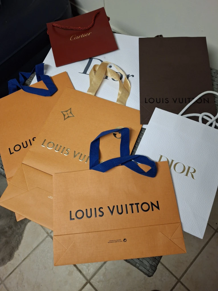 Mixed Luxury Brand Shopping Bags (Cartier, Dior, LV)