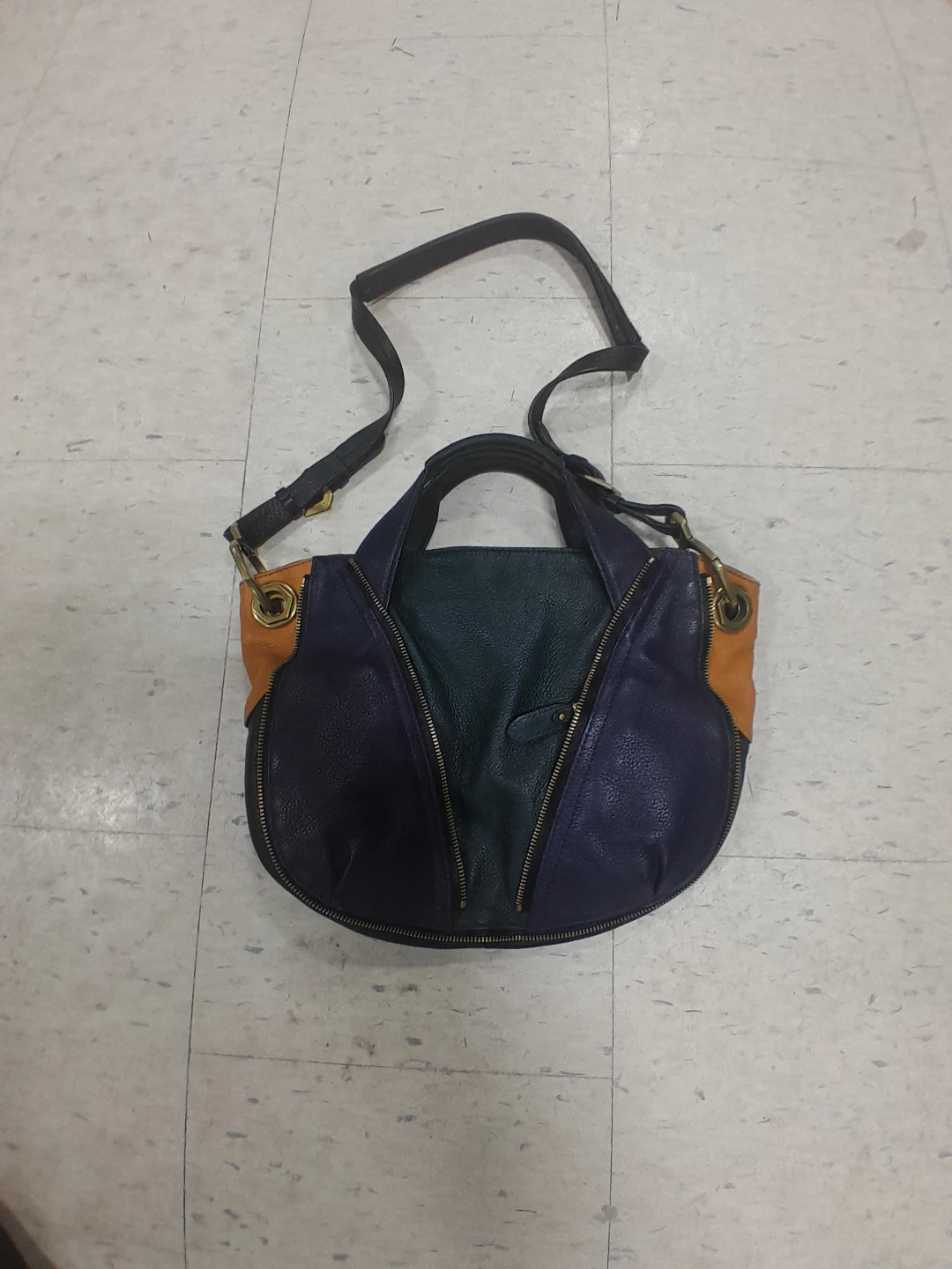 Leather Handbag - Blue, Green, and Orange Original  orYANY - photo 3