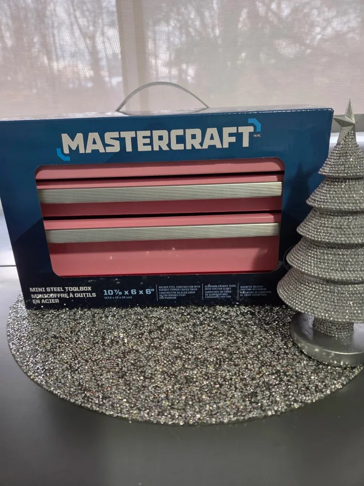 Pink Mastercraft Mini Steel Toolbox "#Cleanout