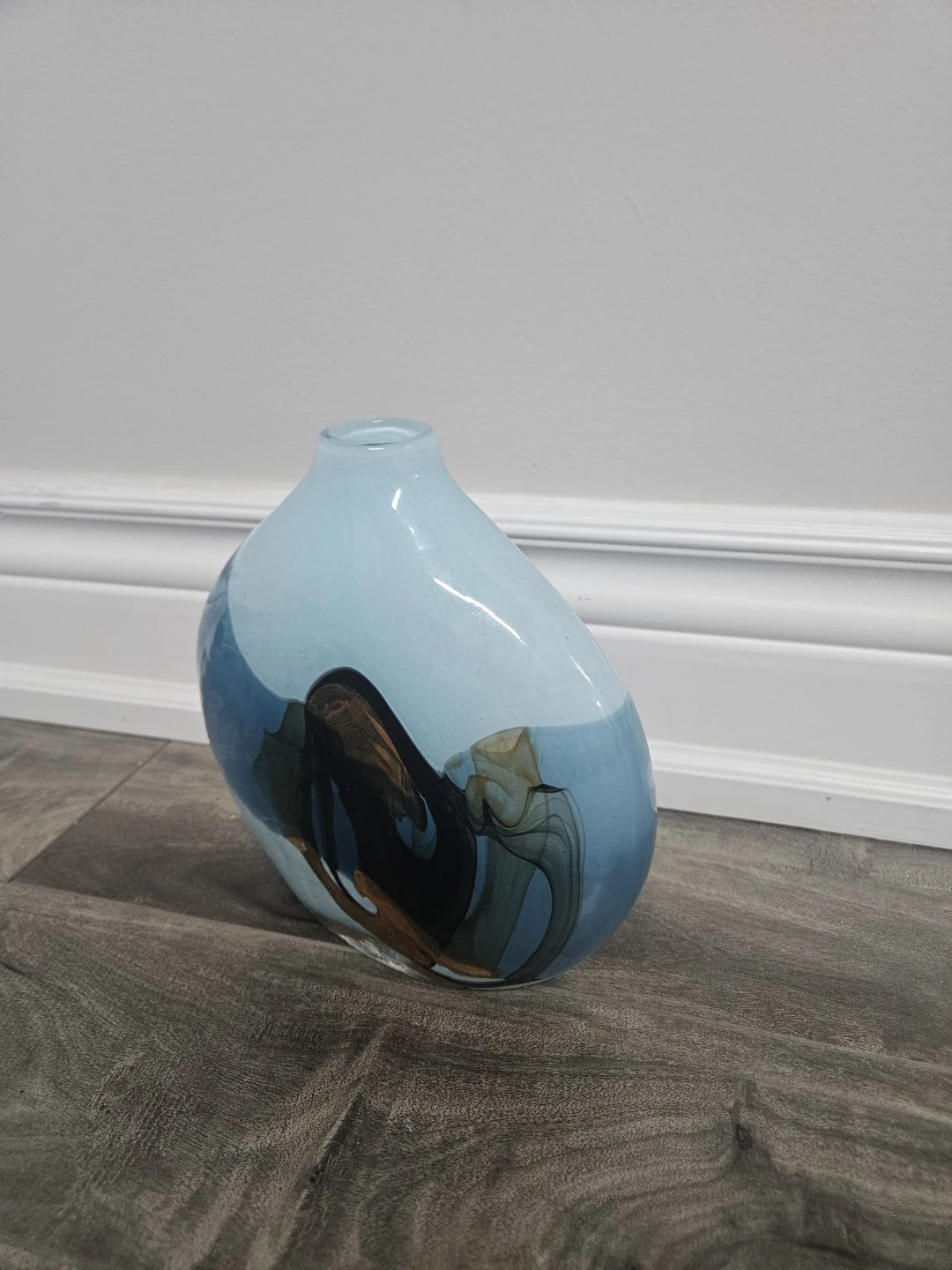 Blue Art Glass Vase - photo 2