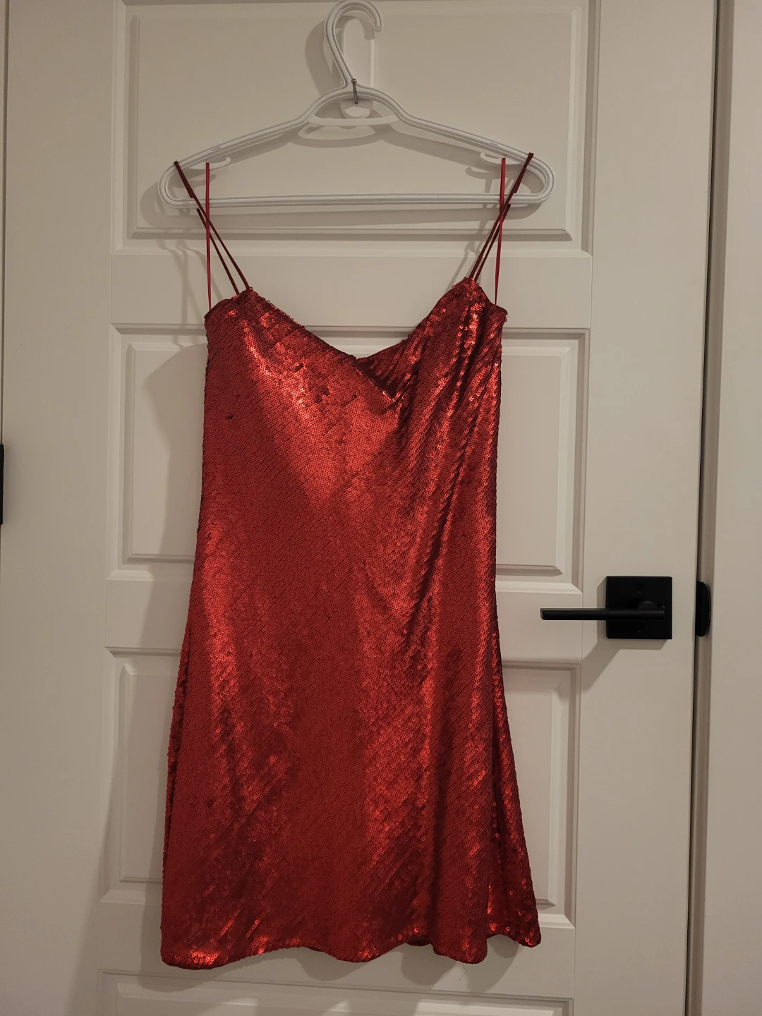 Zara Red Sequin Mini Dress - Size S