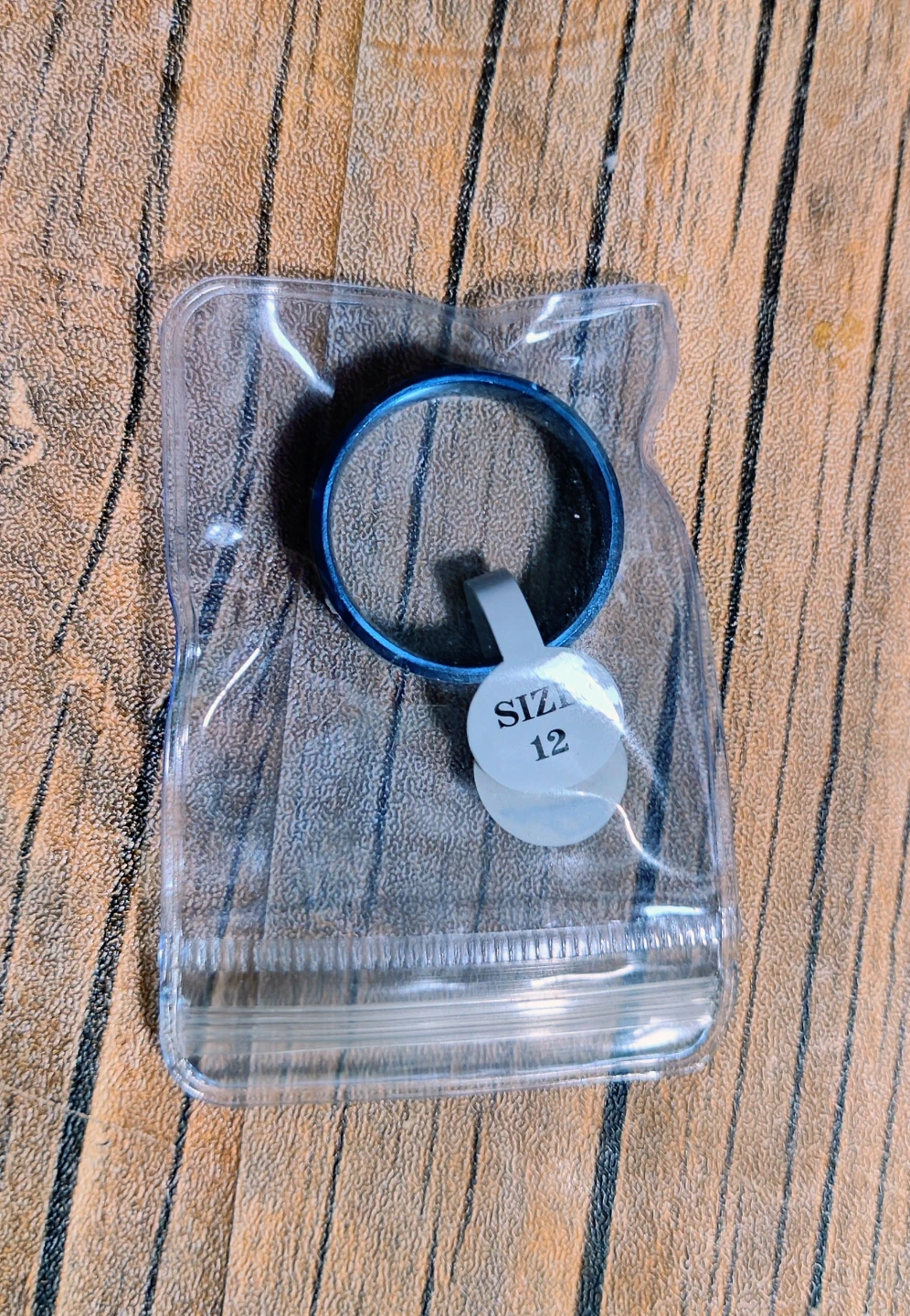 Tungsten Carbide Ring, Size 12, Blue & Silver (cash only)