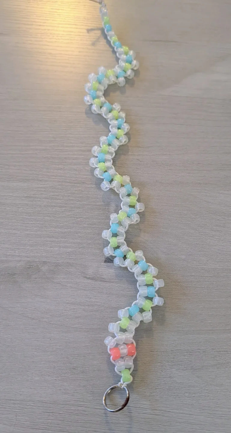 Handmade Beaded Snake Keychain