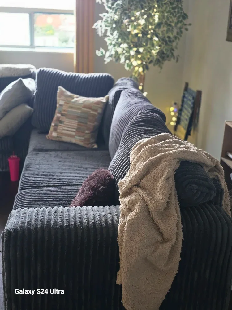 Grey Corduroy Sectional Sofa image indicator(3)