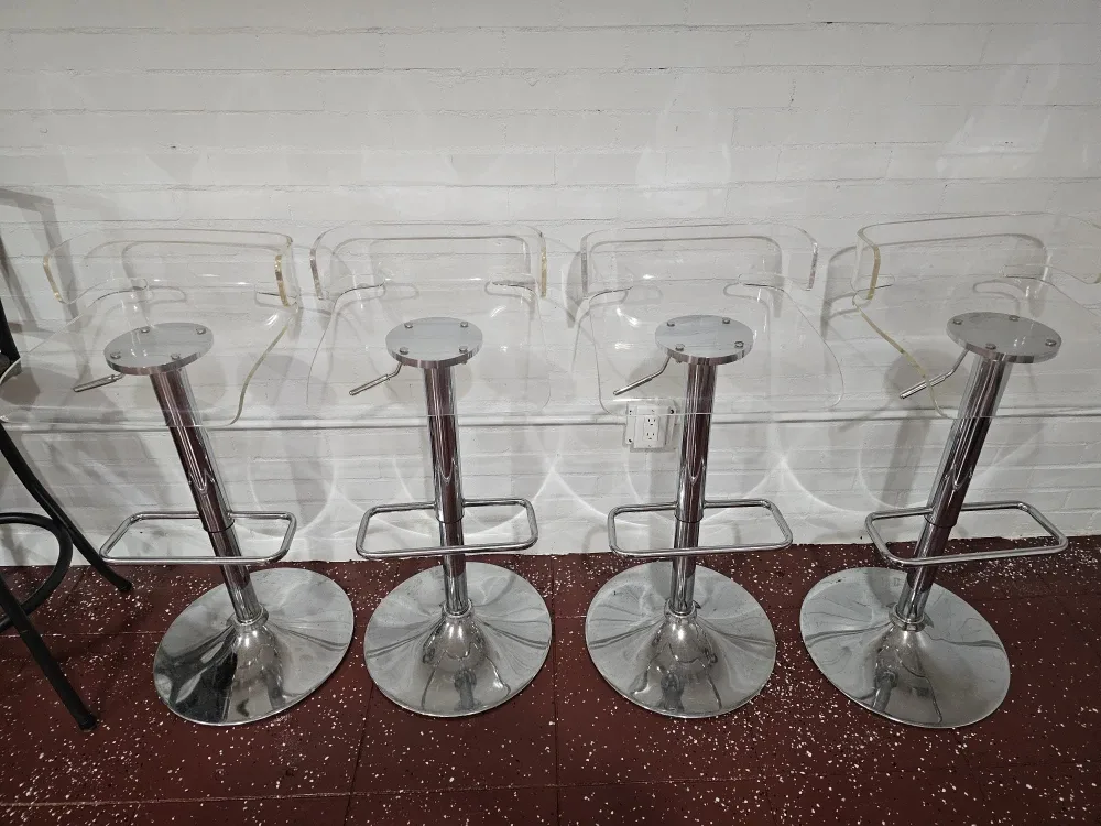 Set of 4 Acrylic Bar Stools