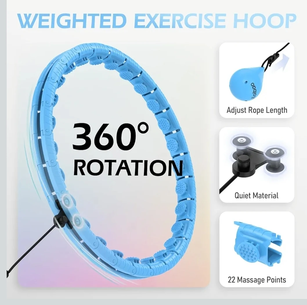 Aioibo Weighted Exercise Hoop - Sky Blue - photo 3