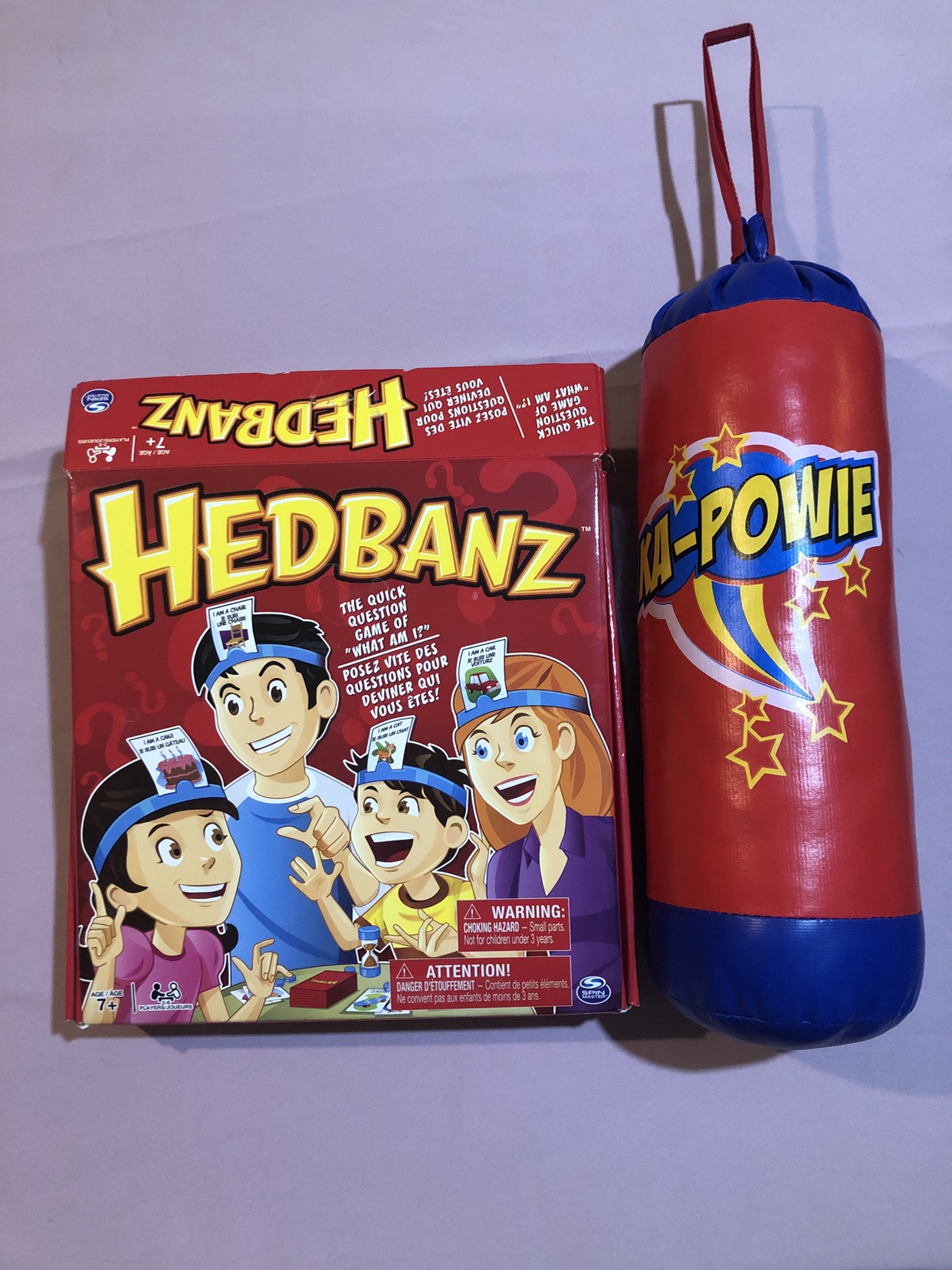 Hedbanz Game & Mini Punching Bag