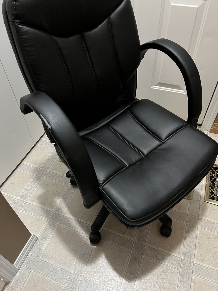 Black Faux Leather Office Chair