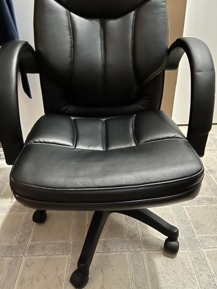 Black Faux Leather Office Chair - photo 2