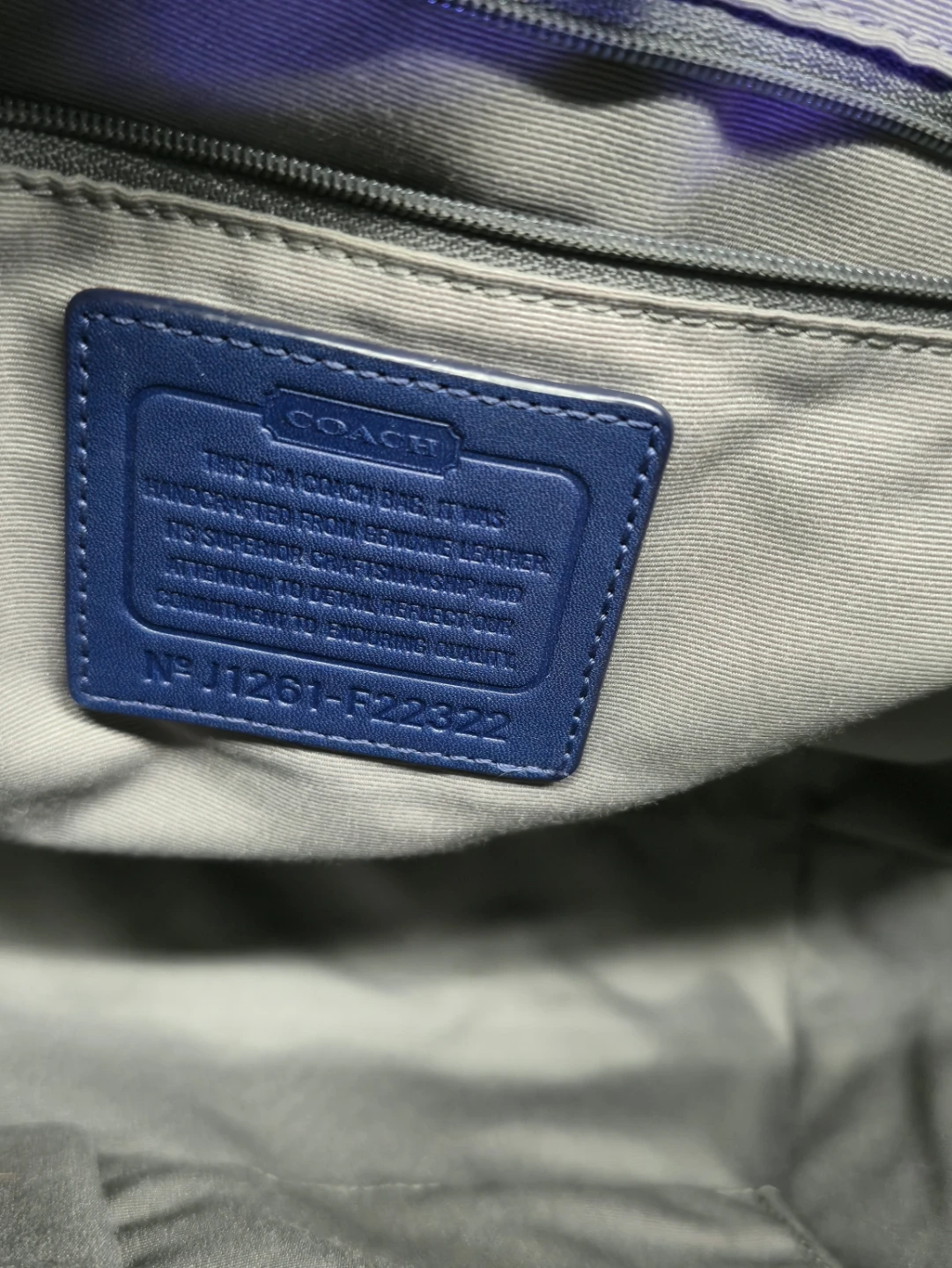 Coach Navy Blue Patent Leather Tote Bag - photo 4