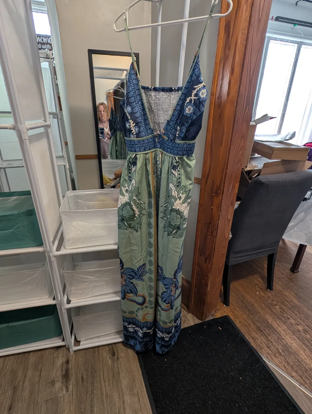 Shein Curve 1XL Maxi Dress - Blue & Green