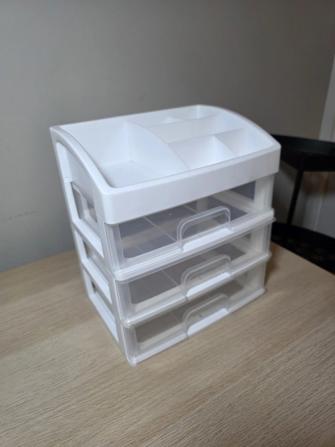 White Plastic 3-Drawer Organizer - cosmetic caddy
