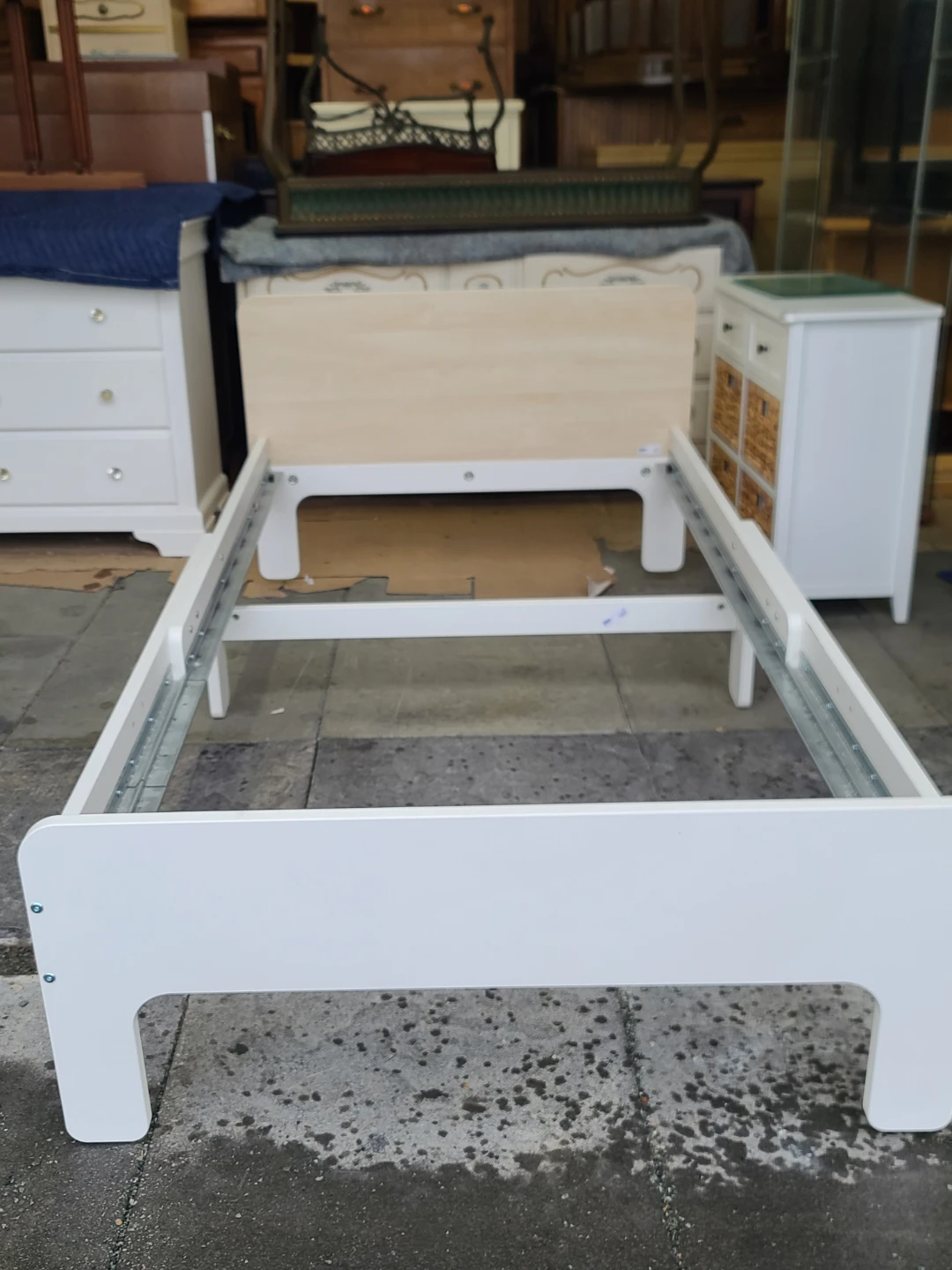 White Wooden Bedframe - photo 2