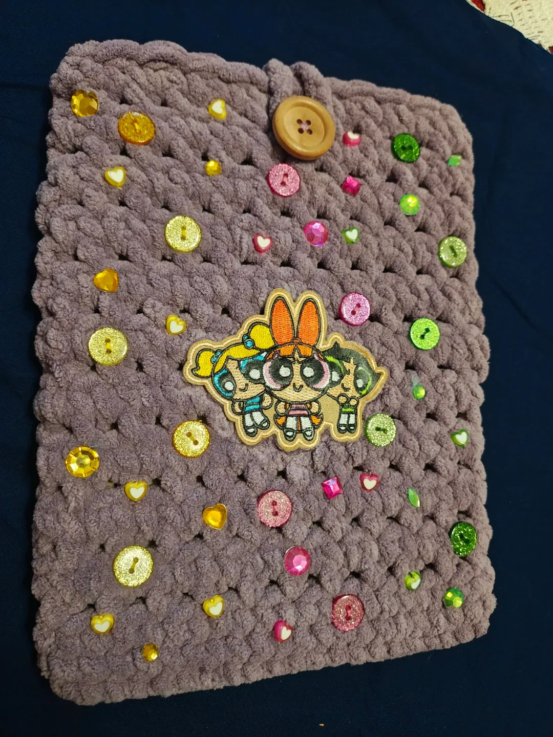 Handmade Powerpuff Girls Crochet iPad sleeve