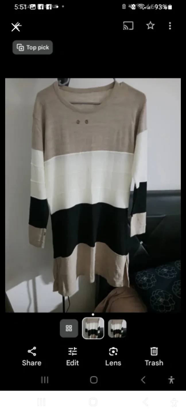 Colour Block Long Sleeve Tunic