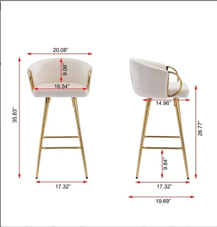 New Cream & Gold Bar Stools (Set of 2) image indicator(2)