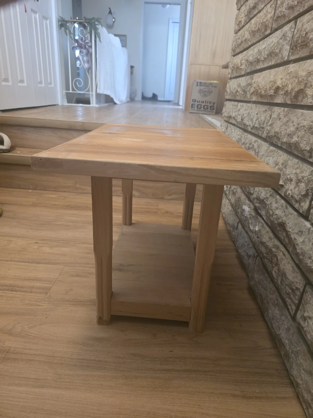Solid Oak Wooden Side Table - photo 3