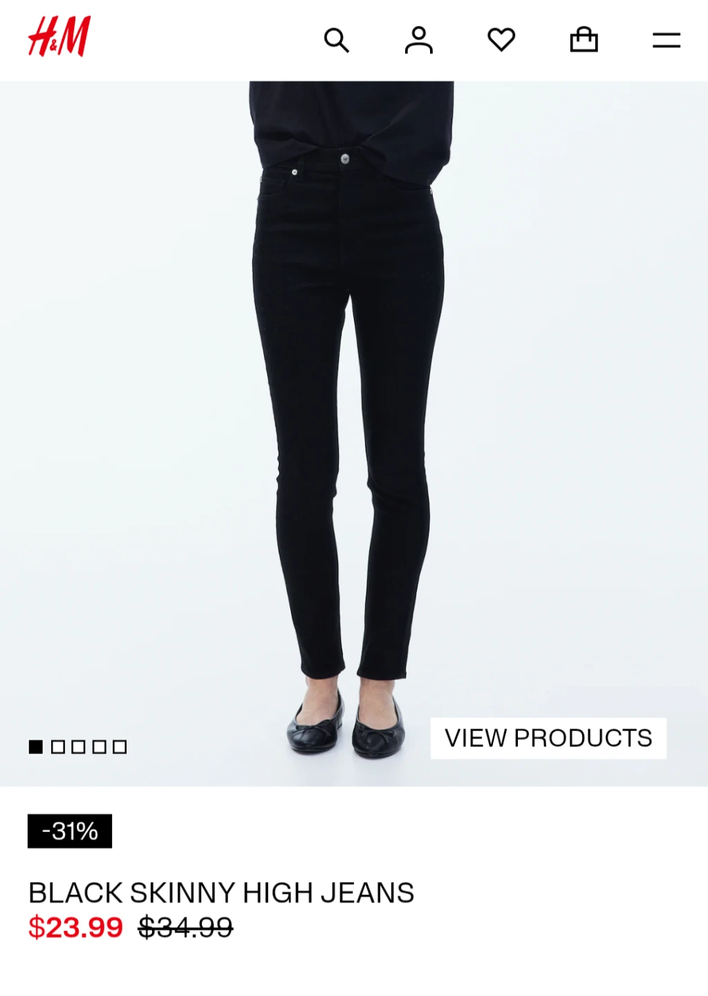 H&M Black Skinny High Jeans - Size 6(CA) - photo 4