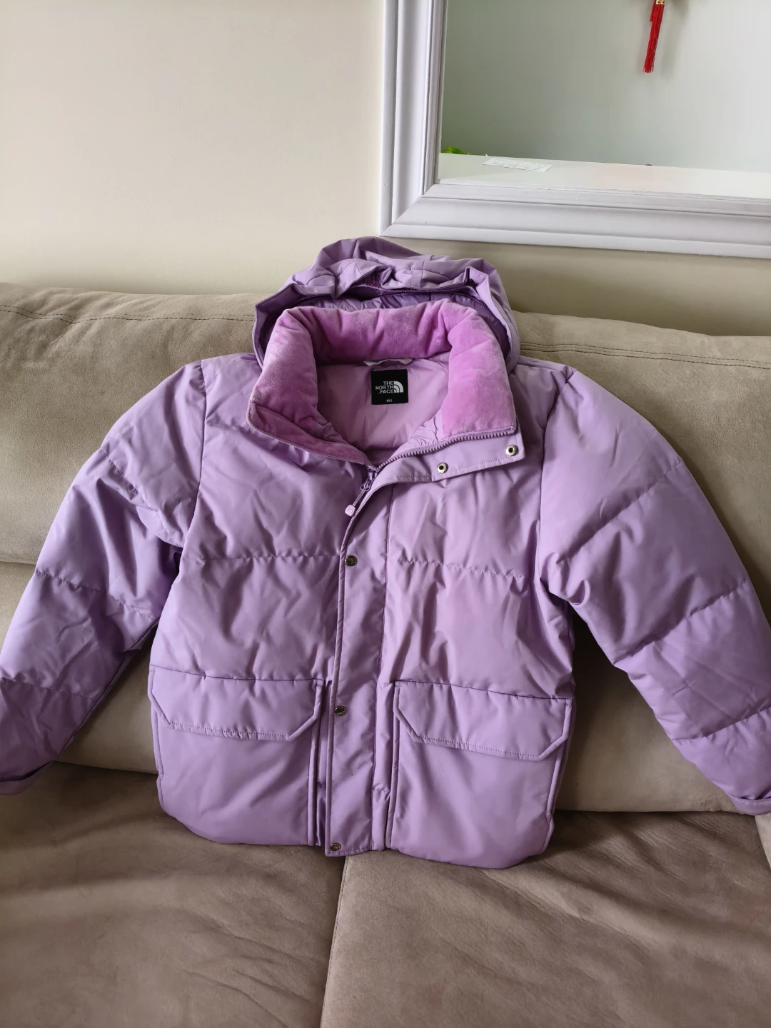 The North Face Purple Puffer Jacket - Size 160