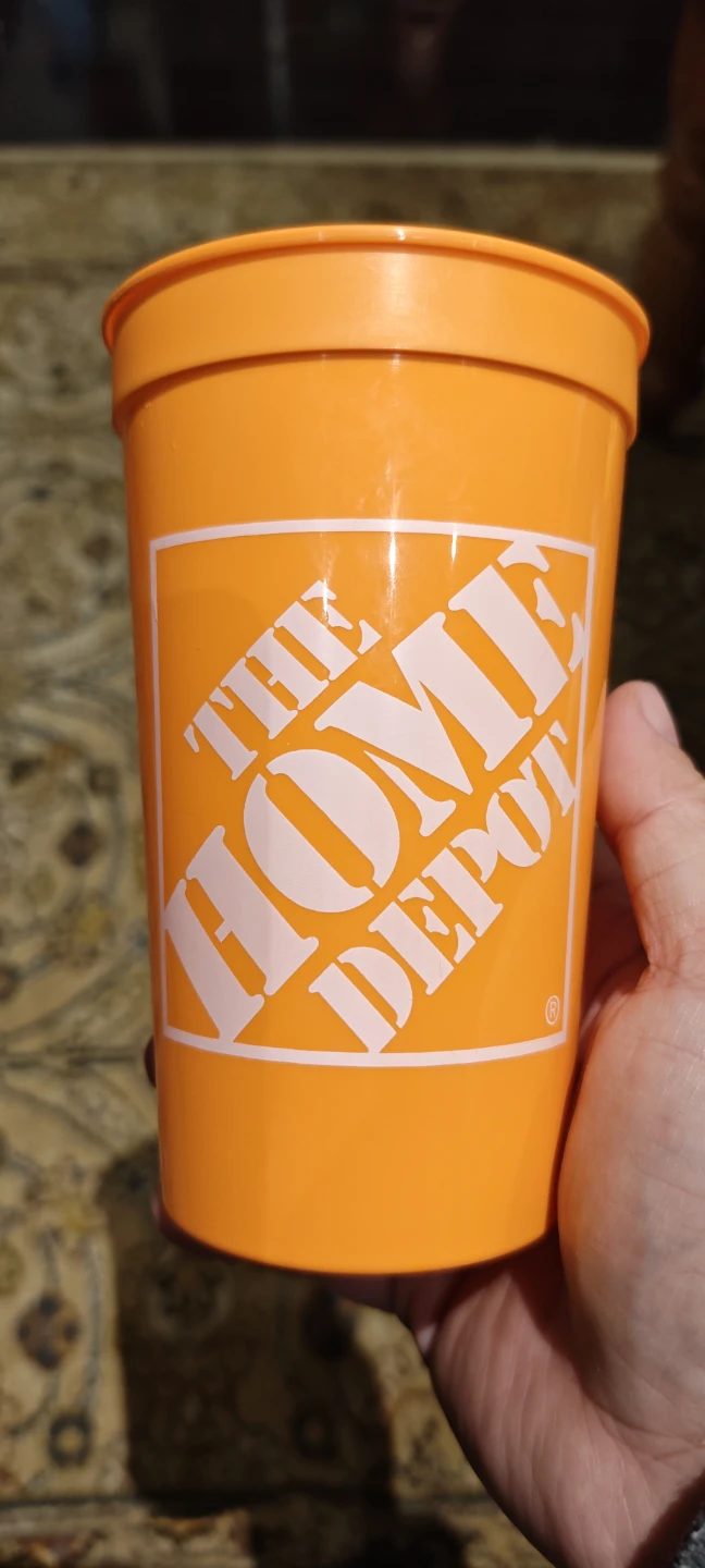 Home Depot Orange Plastic Cup