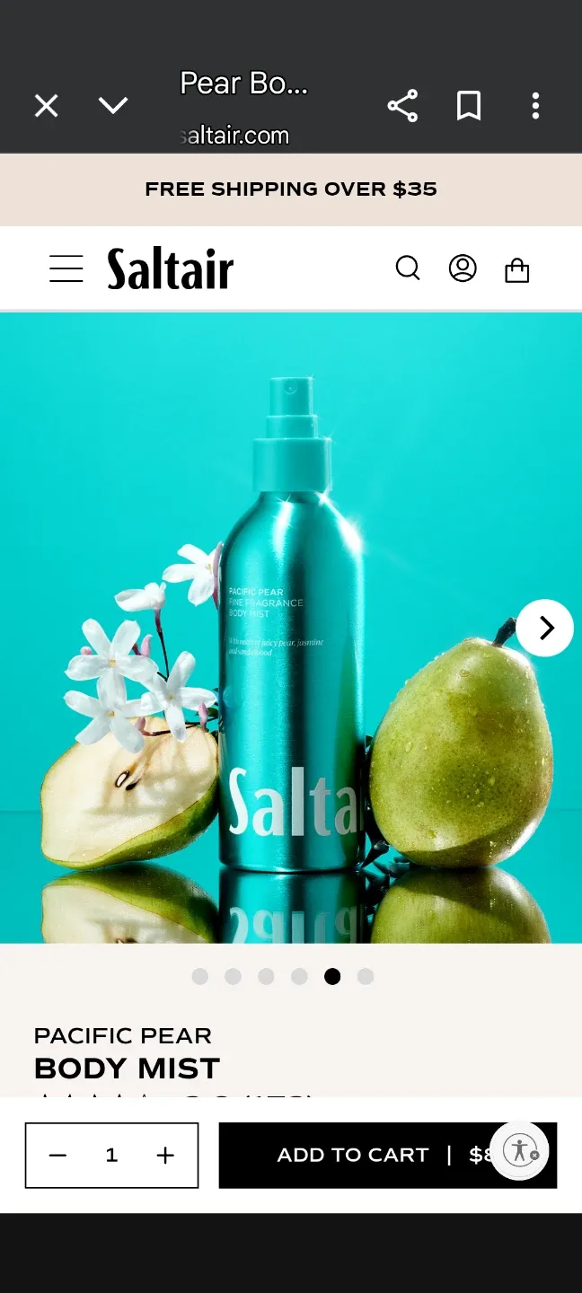 Saltair Pacific Pear Body Mist image indicator(2)