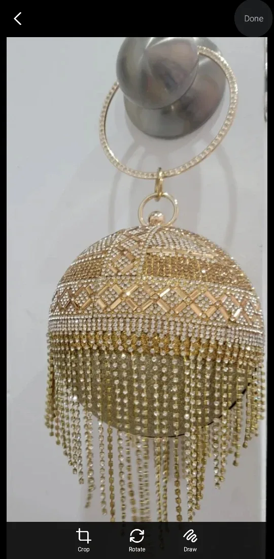 Gold Beaded Bridal Handbag