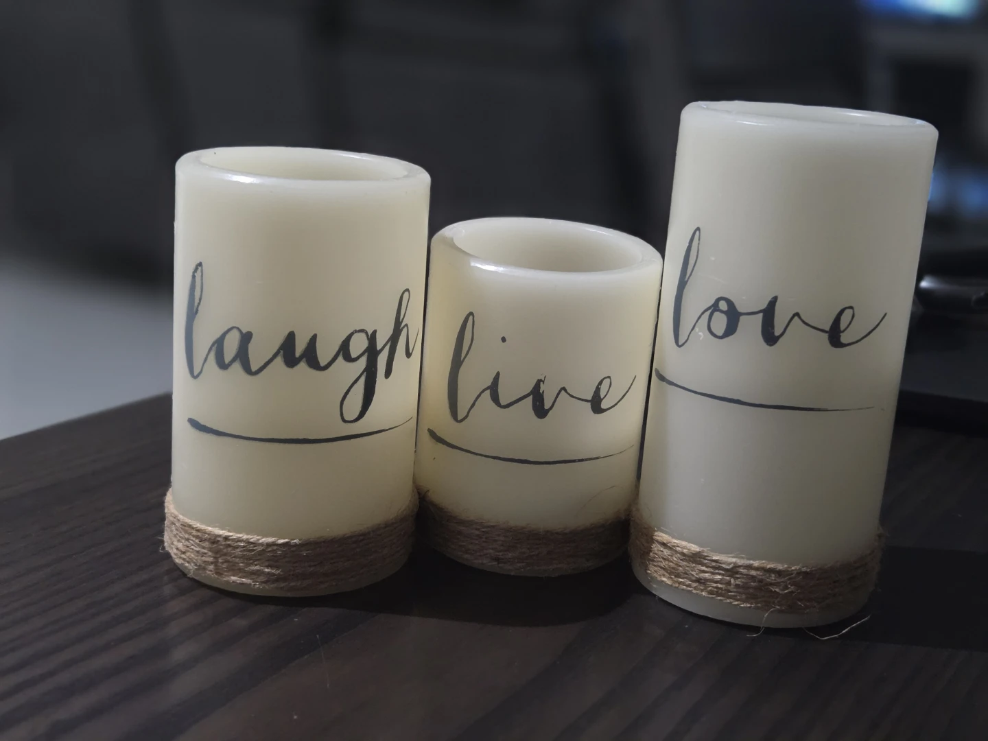 Decorative Candle Set - Laugh, Live, Love
