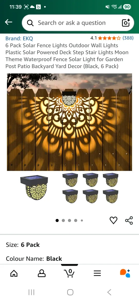 EKO 6-Pack Black Solar Fence Lights - New image indicator(2)