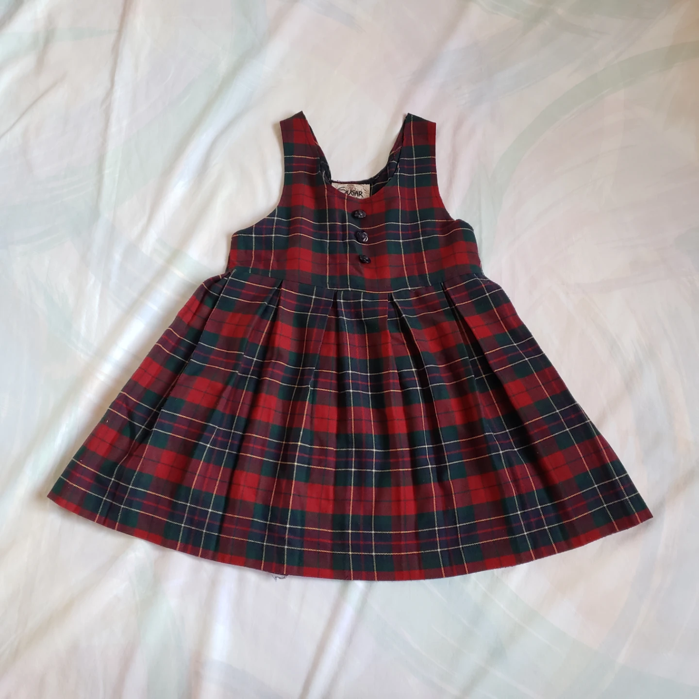 Kids Red Plaid Jumper Dress