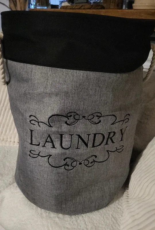 Laundry Basket - Grey Fabric Hamper