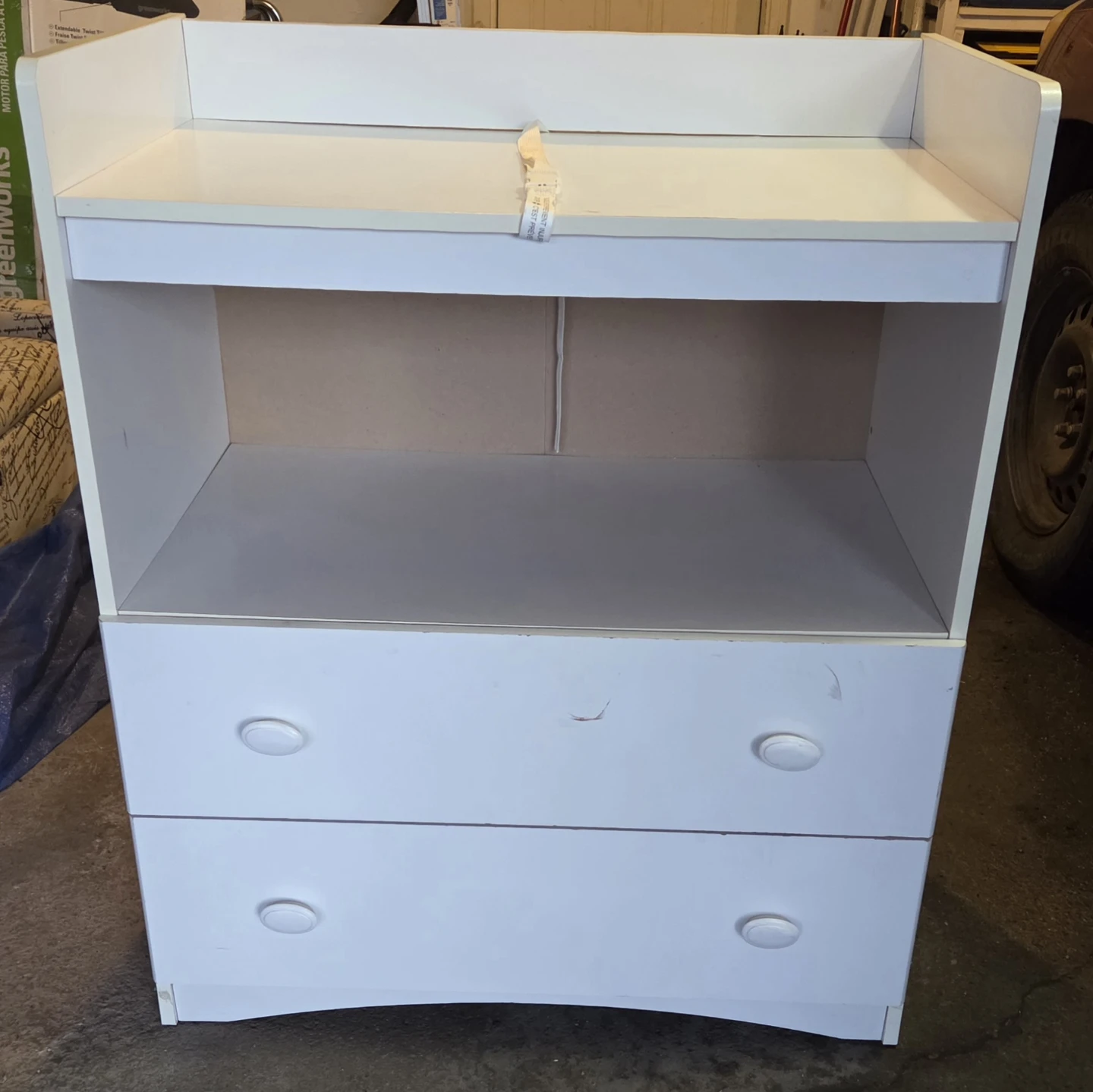 White Changing Table with Drawers