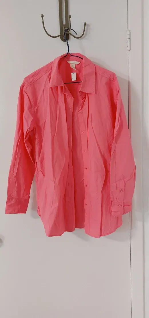 New H&M Pink Long Sleeve Button Up Shirt