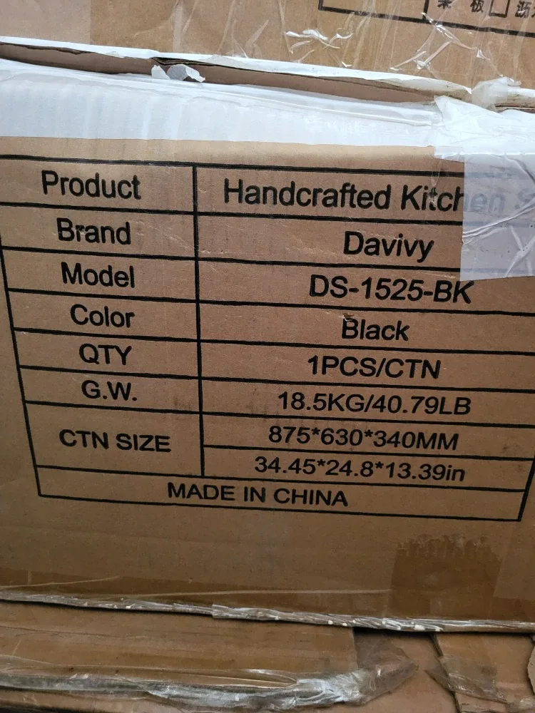 New Handcrafted Kitchen Sink - Davivy DS-1525-BK Black image indicator(5)