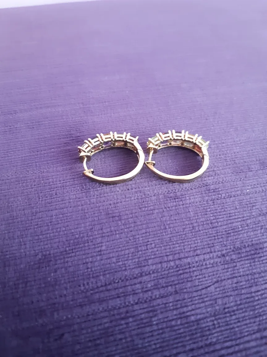 18kgold plated sterling silver earrings with gemstones #Cleanout image indicator(3)