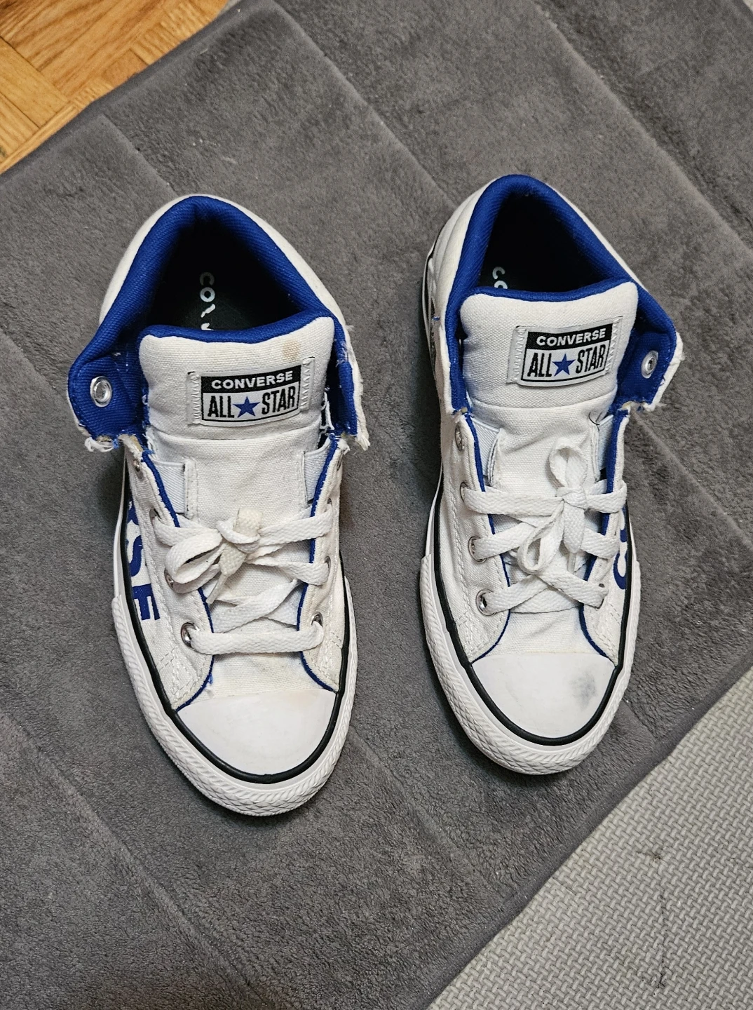 Converse All Star White & Blue Shoes