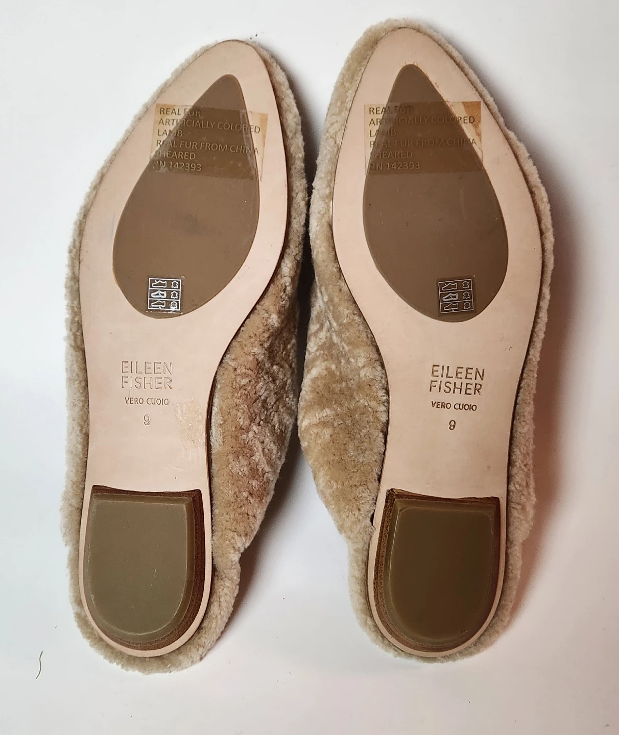 Eileen Fisher Vero Cuoio Shearling Mules Size 9 - photo 5