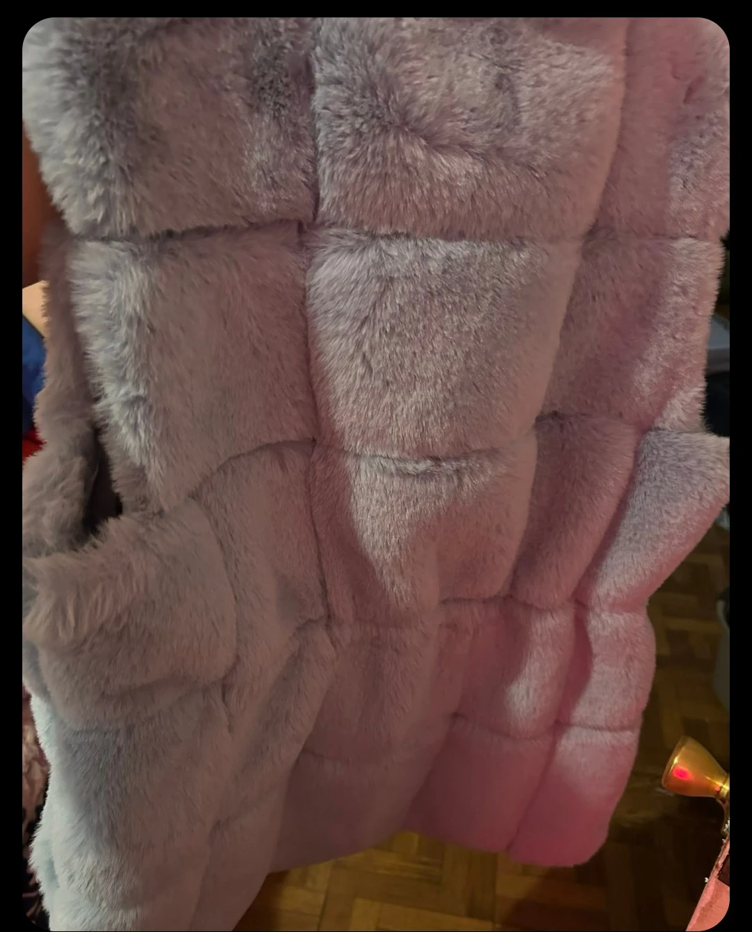 EcoFaux Faux Fur Vest - Light Blue, Size M - photo 3