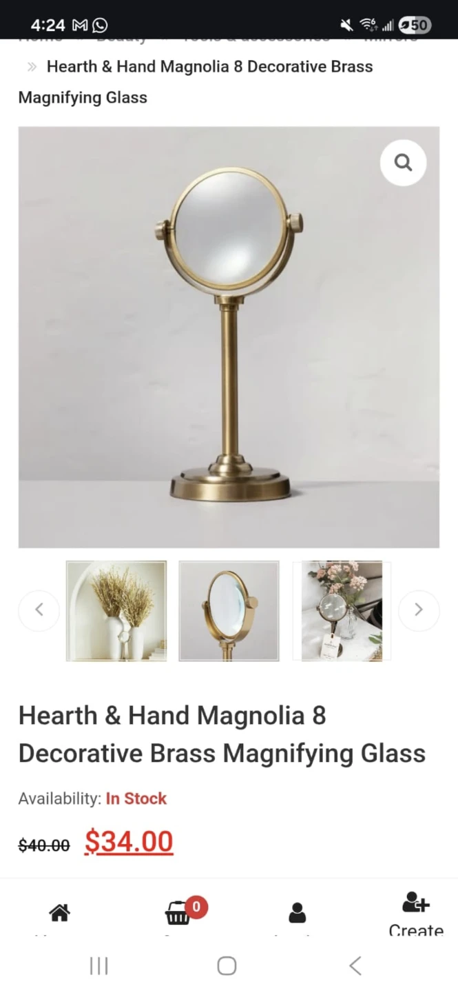Hearth & Hand Magnolia Brass Magnifying Glass - photo 5