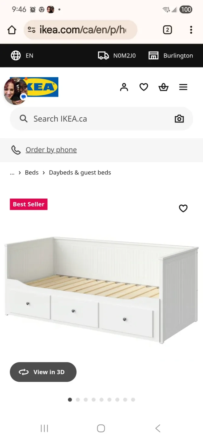 IKEA Hemnes Twin Daybed Frame - White