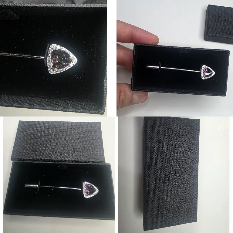 Lapel Pin with Triangle Stone