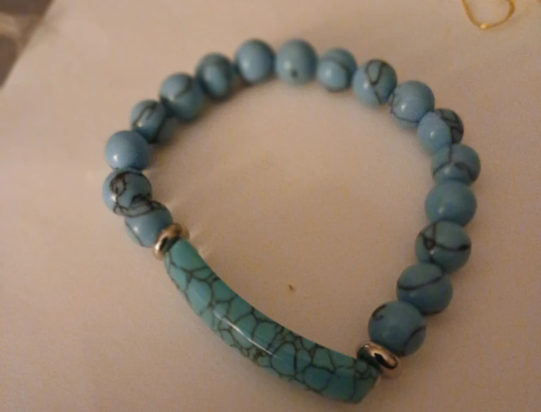Earrings & Bracelet Set - Green, Gold, & Blue - photo 2
