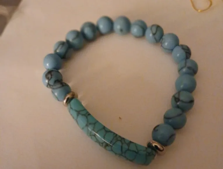 Earrings & Bracelet Set - Green, Gold, & Blue image indicator(2)