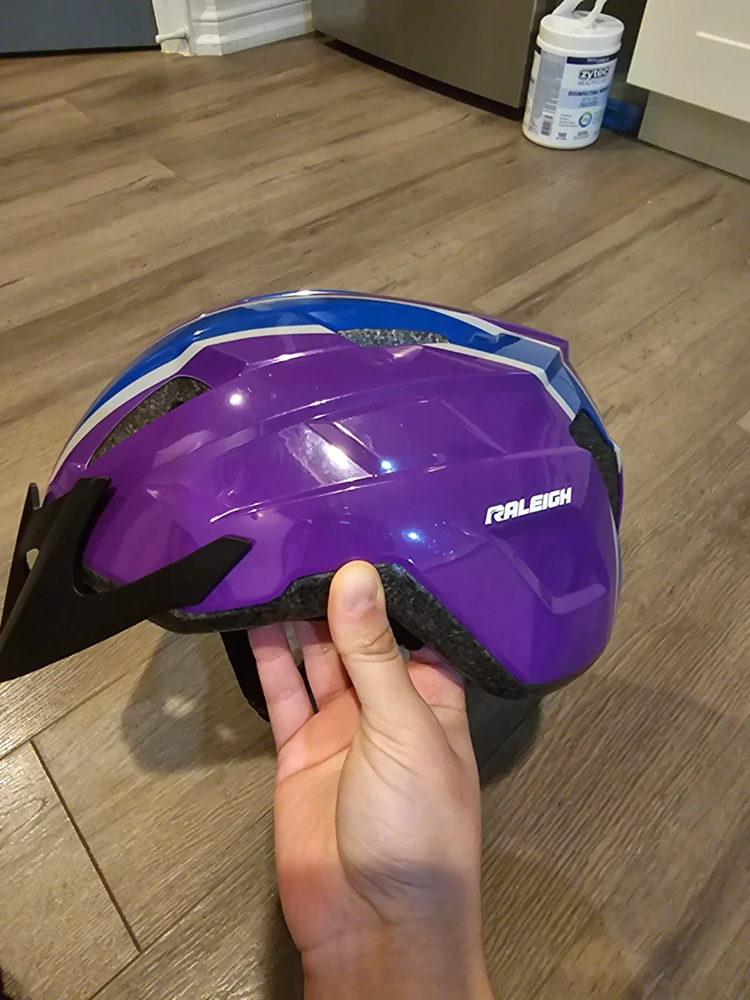 Raleigh Youth Bike Helmet - Purple/Blue