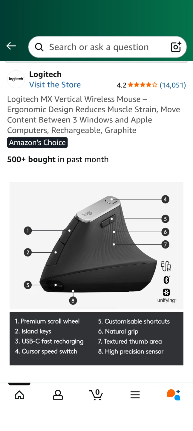 Logitech MX Vertical Wireless Mouse - Graphite - photo 3