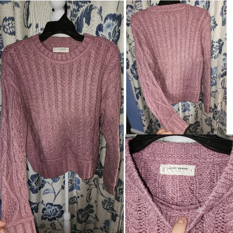 Lucky Brand Pink Cable Knit Sweater - Size S