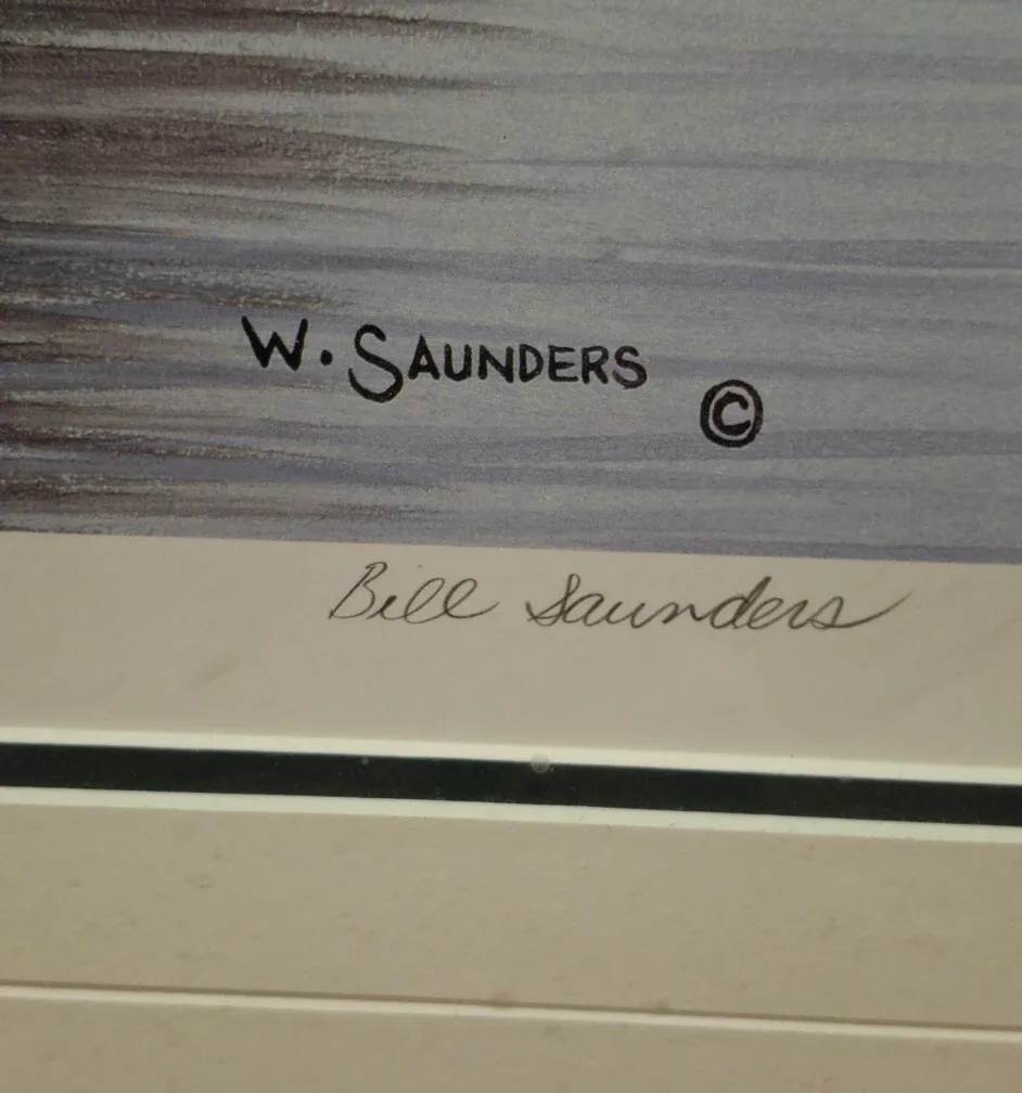 $50.00 Firm. Signed Framed Reflections Print by W. Saunders image indicator(4)