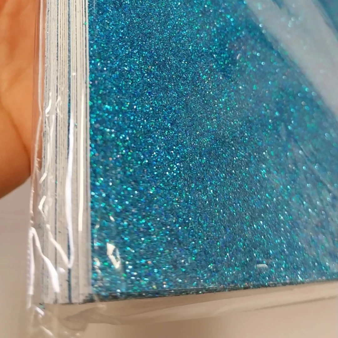 12x12 Heavy Weight CYAN Blue Glitter Cardstock (24pk) - photo 2